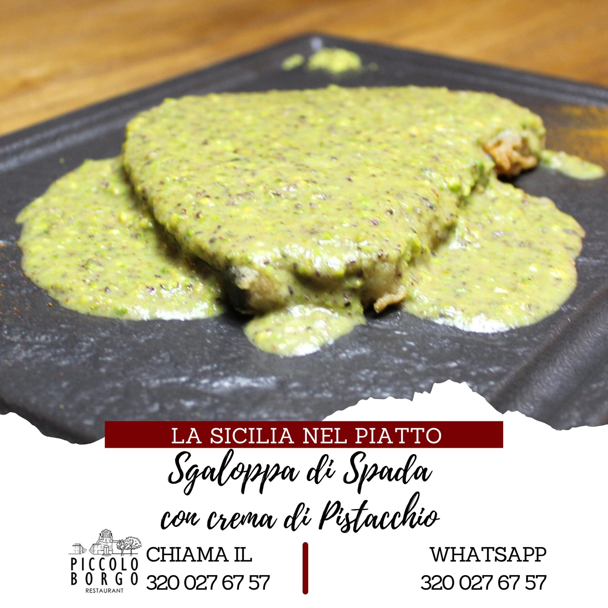 Scaloppina di pesce spada ai pistacchi